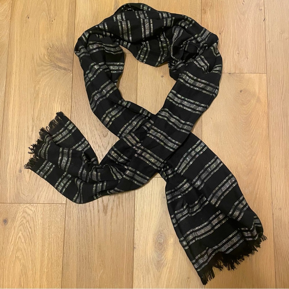 Express Shimmer Stripe Fringe Blanket Scarf